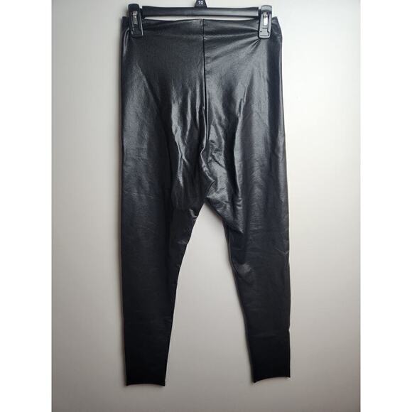 Commando Faux Leather Leggings black sz L 4 way stretch light compression sexy - Picture 4 of 8